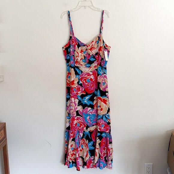 NWT Anthropologie Tina floral flounce midi dress 12 - Picture 2 of 9